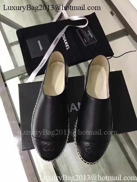 Chanel Casual Shoes Leather CH2080 Black