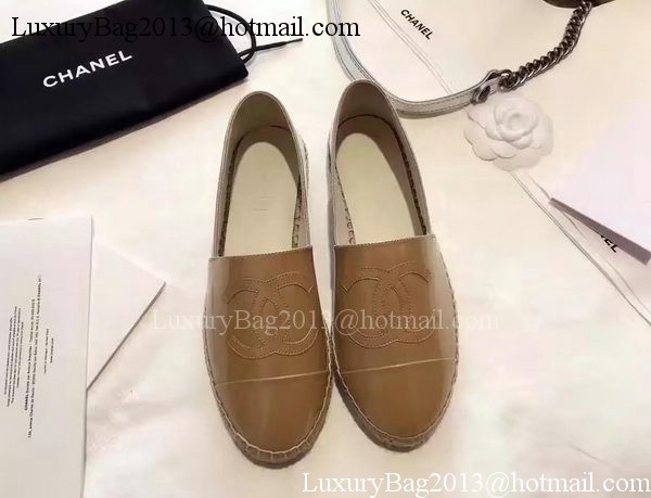 Chanel Casual Shoes Leather CH2089 Apricot