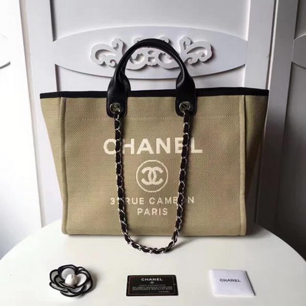 Chanel Large Canvas Tote Shopping Bag CHA1679 Apricot