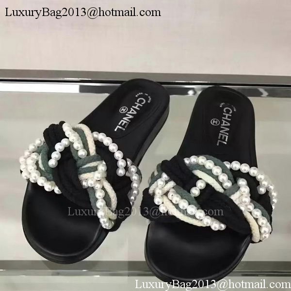 Chanel Slipper Leather CH2078 Green