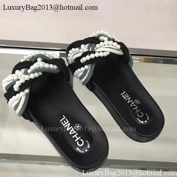 Chanel Slipper Leather CH2078 Green