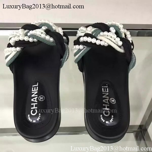 Chanel Slipper Leather CH2078 Green