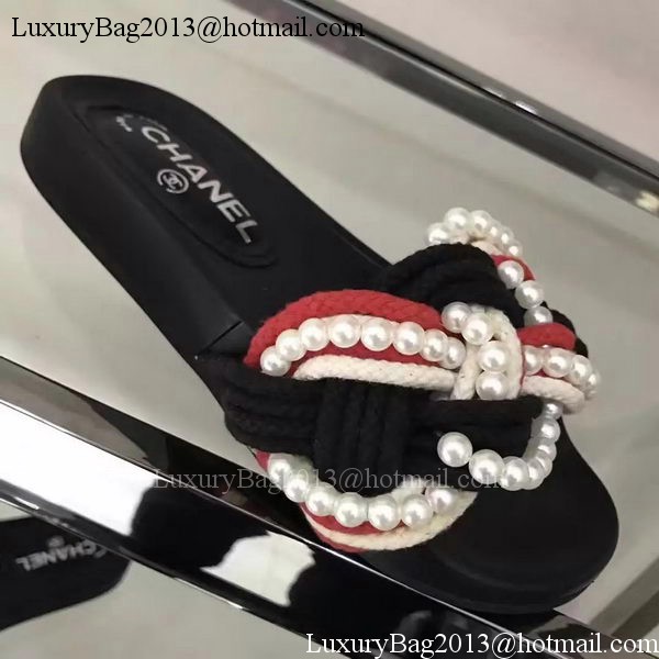 Chanel Slipper Leather CH2078 Red