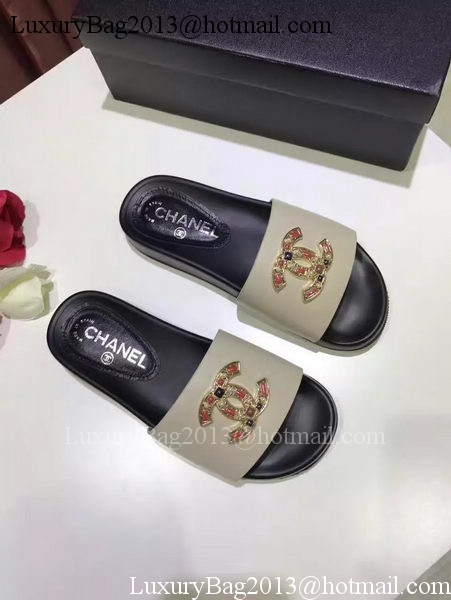 Chanel Slipper Leather CH2079 Apricot