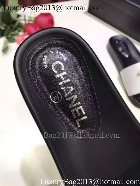 Chanel Slipper Leather CH2079 Black