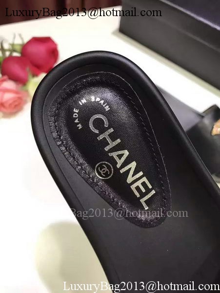 Chanel Slipper Leather CH2079 Black