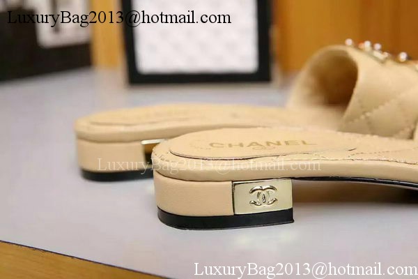 Chanel Slipper Leather CH2092 Apricot