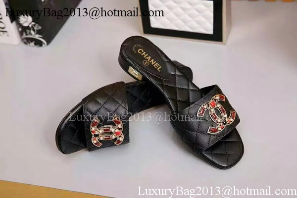 Chanel Slipper Leather CH2092 Black