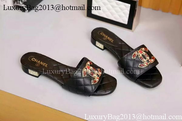 Chanel Slipper Leather CH2092 Black