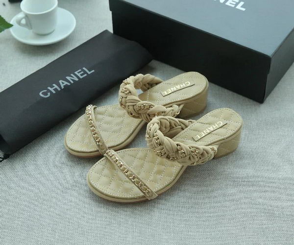 Chanel Slipper Leather CH2094 Apricot