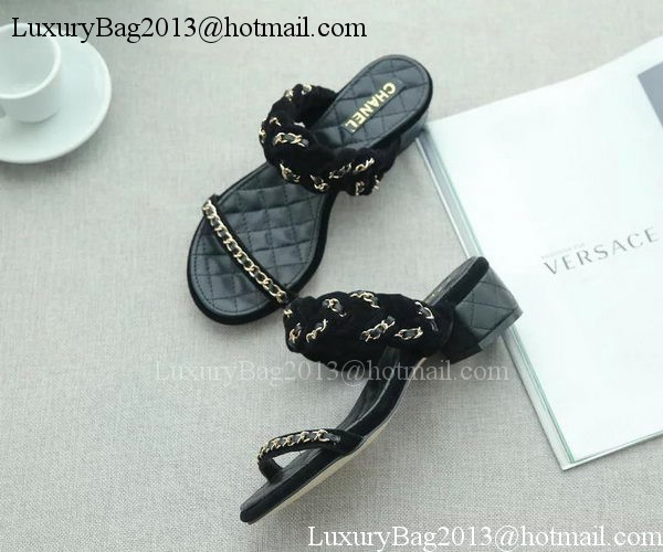 Chanel Slipper Leather CH2094 Black