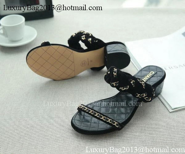 Chanel Slipper Leather CH2094 Black