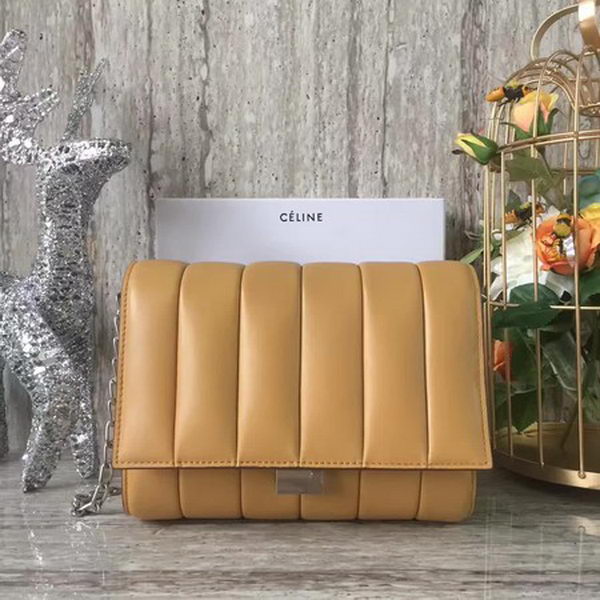 Celine Medium Quilted Shoulder Bag C12290 Apricot