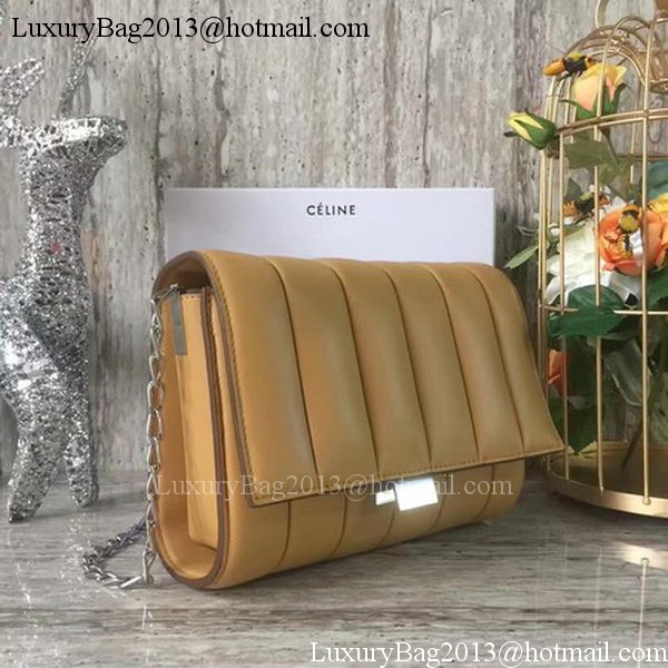 Celine Medium Quilted Shoulder Bag C12290 Apricot