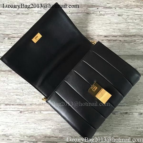 Celine Medium Quilted Shoulder Bag C12290 Black