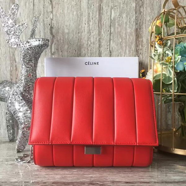 Celine Medium Quilted Shoulder Bag C12290 Red