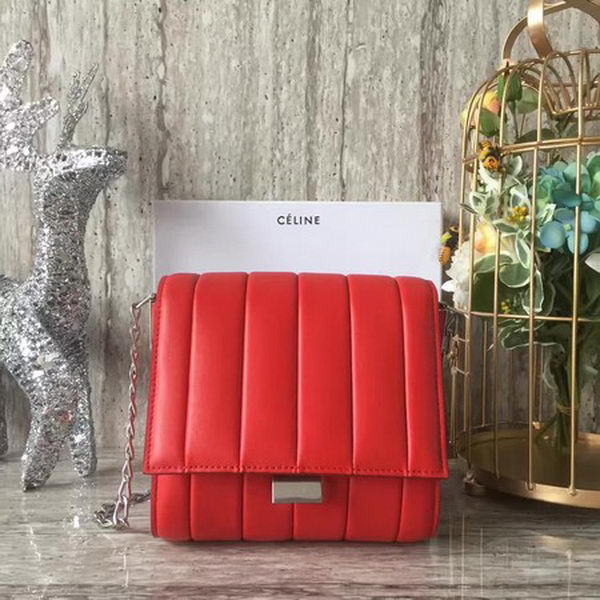 Celine Small Quilted Shoulder Bag C12291 Red