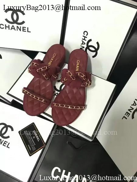 Chanel Sandal Leather CH2087 Wine