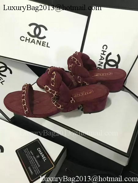 Chanel Sandal Leather CH2087 Wine