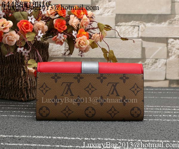 Louis Vuitton Monogram Reverse Canvas SARAH WALLET M64488 Red