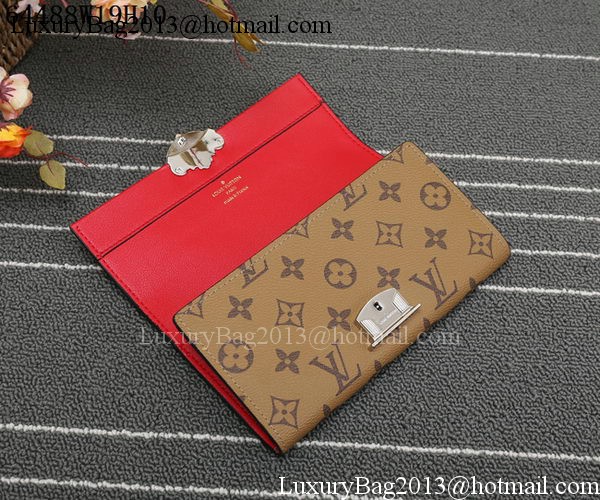 Louis Vuitton Monogram Reverse Canvas SARAH WALLET M64488 Red