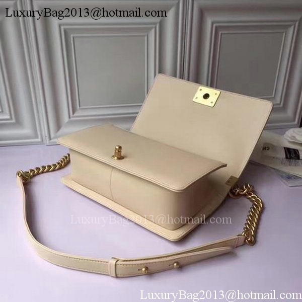 Boy Chanel Flap Shoulder Bag Original Sheepskin Leather A67086 Apricot