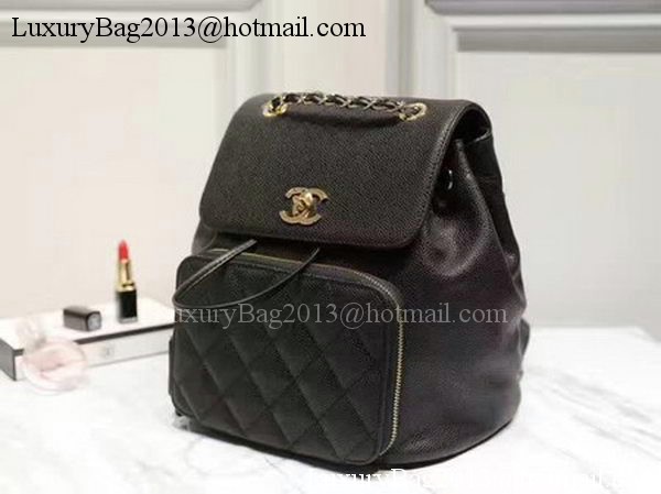 Chanel Calfskin Leather Backpack A36590 Black