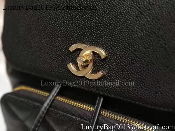 Chanel Calfskin Leather Backpack A36590 Black