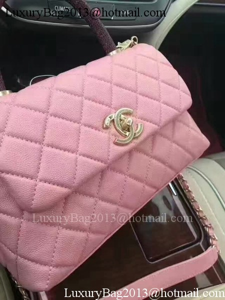 Chanel Classic Top Handle Bag Original Sheepskin Leather A92990 Pink