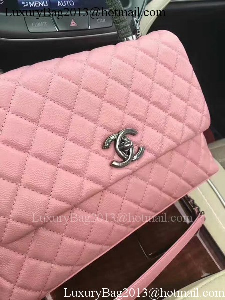 Chanel Classic Top Handle Bag Original Sheepskin Leather A92990 Pink