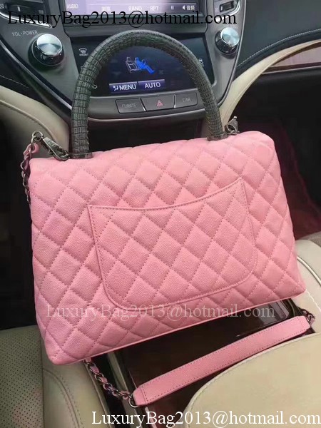 Chanel Classic Top Handle Bag Original Sheepskin Leather A92990 Pink