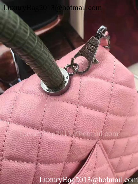 Chanel Classic Top Handle Bag Original Sheepskin Leather A92990 Pink