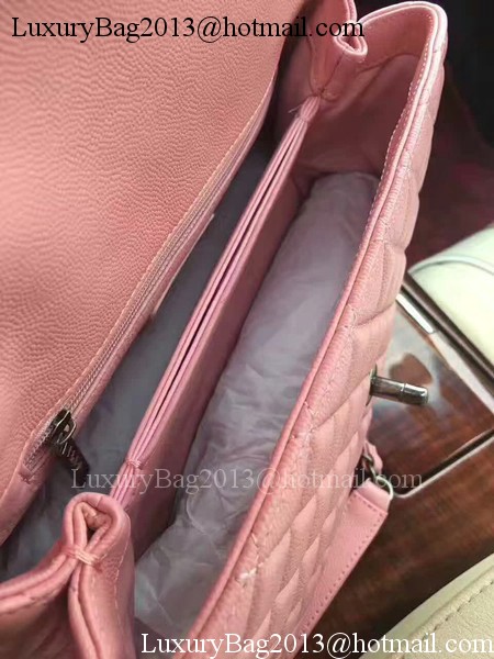 Chanel Classic Top Handle Bag Original Sheepskin Leather A92990 Pink