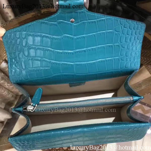 Gucci Dionysus Embroidered Shoulder Bag 400249 Blue Croco