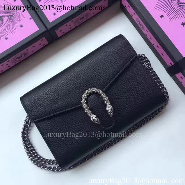 Gucci Dionysus Leather mini Chain Bag 401231 Black