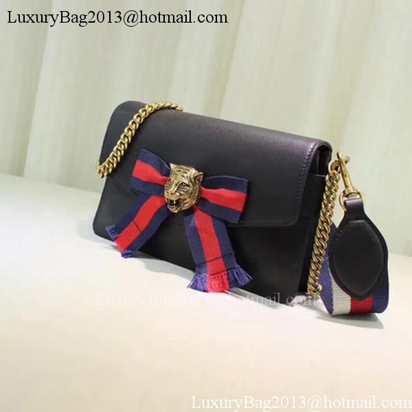 Gucci Osiride Leather Shoulder Bag 453777 Black