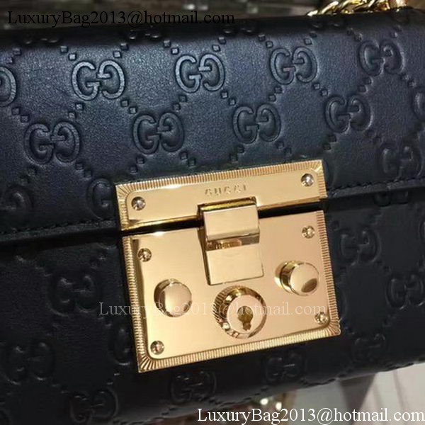 Gucci Padlock Gucci Signature Mini Shoulder Bag 409487 Black