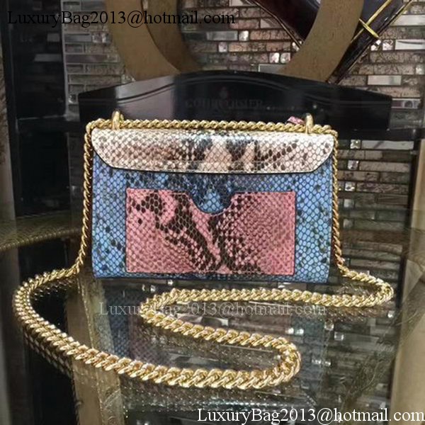 Gucci Padlock Snake Leather Mini Shoulder Bag 409487 Blue