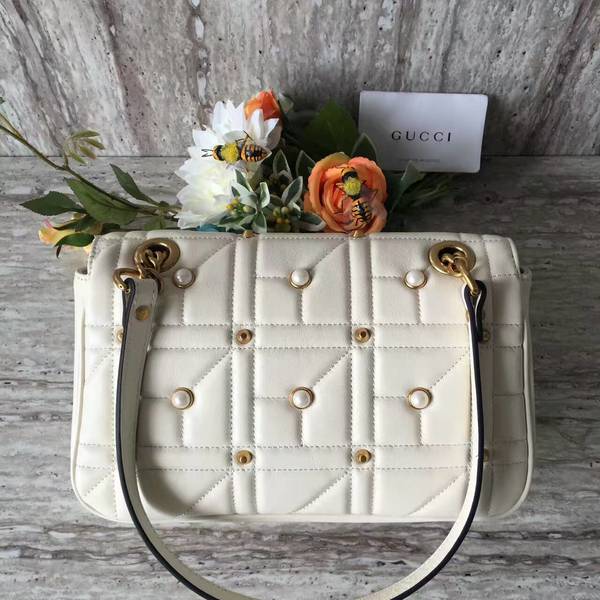 Gucci Now Marmont Mmatelasse Shoulder Bag 443497 White