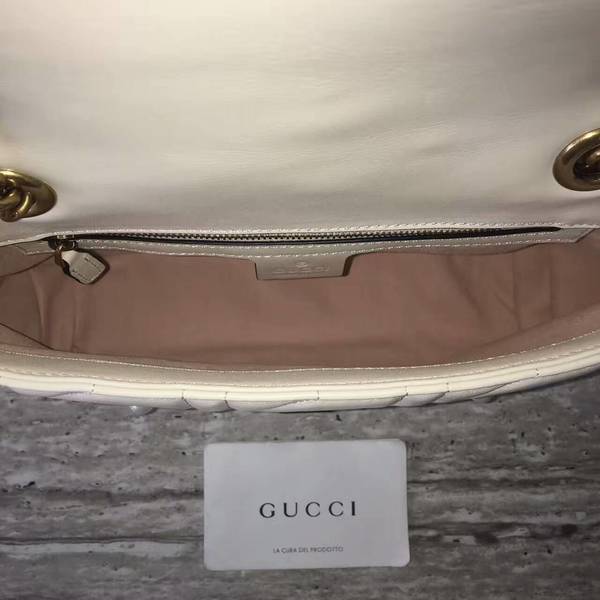 Gucci Now Marmont Mmatelasse Shoulder Bag 443497 White