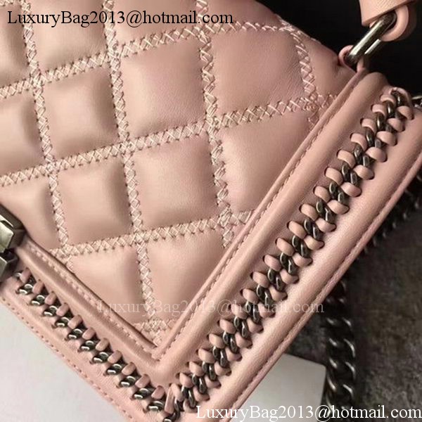 Boy Chanel Flap Shoulder Bag Original Bright Leather A90096 Pink