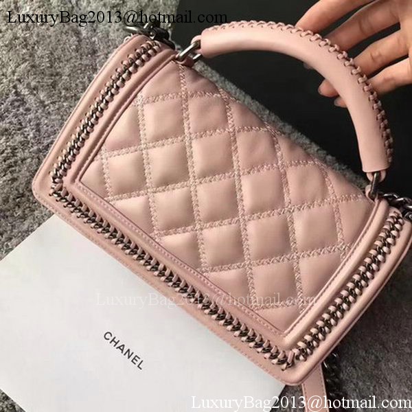 Boy Chanel Flap Shoulder Bag Original Bright Leather A90096 Pink