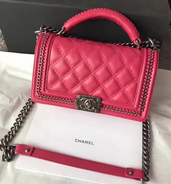 Boy Chanel Flap Shoulder Bag Original Bright Leather A90096 Red