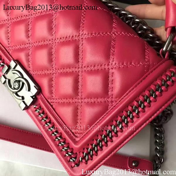 Boy Chanel Flap Shoulder Bag Original Bright Leather A90096 Red