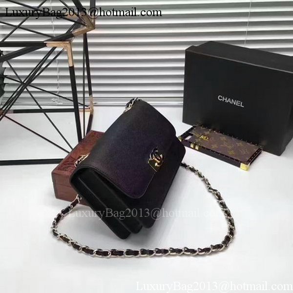 Chanel Flap Shoulder Bag Calfskin Leather CHA1811 Black