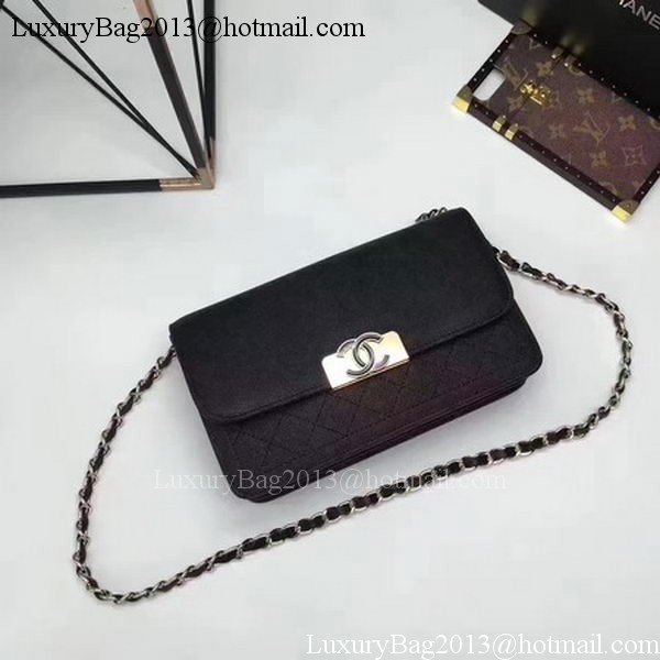 Chanel Flap Shoulder Bag Calfskin Leather CHA1811 Black