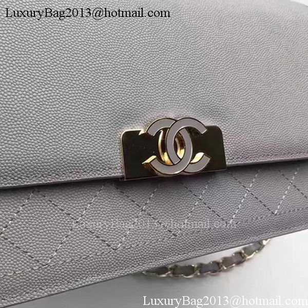 Chanel Flap Shoulder Bag Calfskin Leather CHA1811 Grey