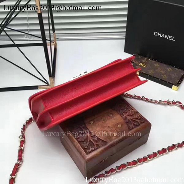 Chanel Flap Shoulder Bag Calfskin Leather CHA1811 Red