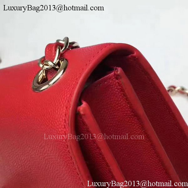 Chanel Flap Shoulder Bag Calfskin Leather CHA1811 Red