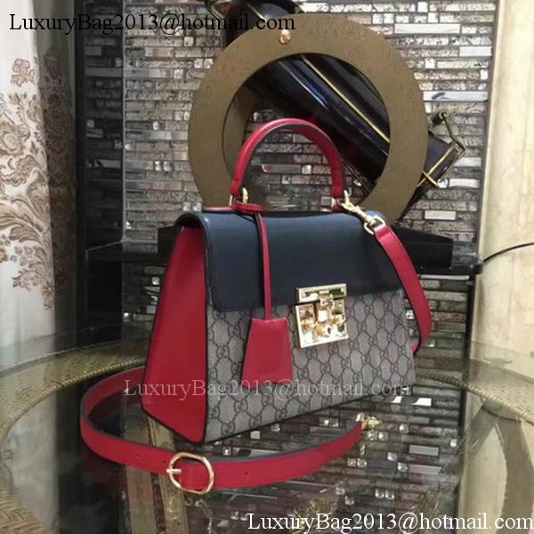 Gucci Padlock Gucci Signature Top Handle Bag 453188 Black&Red